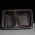 Two Compartment Black Plastic Container & Lids