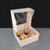 White 4 Hole Cupcakes Boxes with Window