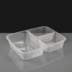 1200cc Clear 3 Compartment Rectangular Plastic Container and Lid