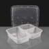 1200cc Clear 3 Compartment Rectangular Plastic Container and Lid