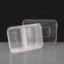 2 Compartment 750cc Clear Rectangular Plastic Container and Lid