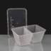 2 Compartment 1000cc Clear Rectangular Plastic Container and Lid