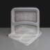 Clear 2 Compartment Square Plastic Container and Lid