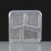 Clear 4 Compartment Square Plastic Container and Lid
