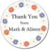 Custom Round Gloss Label - Flower Border (Roll of 25)