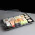 QA03 - Large Black Sushi Tray and Clear Lid