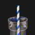 Giant Blue and White Paper Milkshake Straw 200mm x 10mm