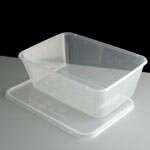 750cc Clear Rectangular Plastic Container and Lid