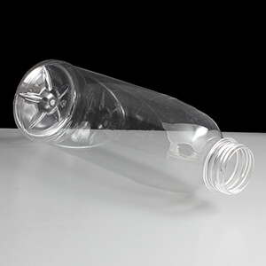 750ml Clear Plastic Juice Bottle with Clear T/E Cap - Box of 75