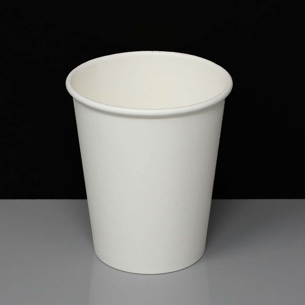 White 8oz Plain Paper Coffee Hot Drink Cups