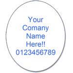 Custom 90x75mm Oval Blank Gloss Label - Add Your Own Text (Roll of 25)