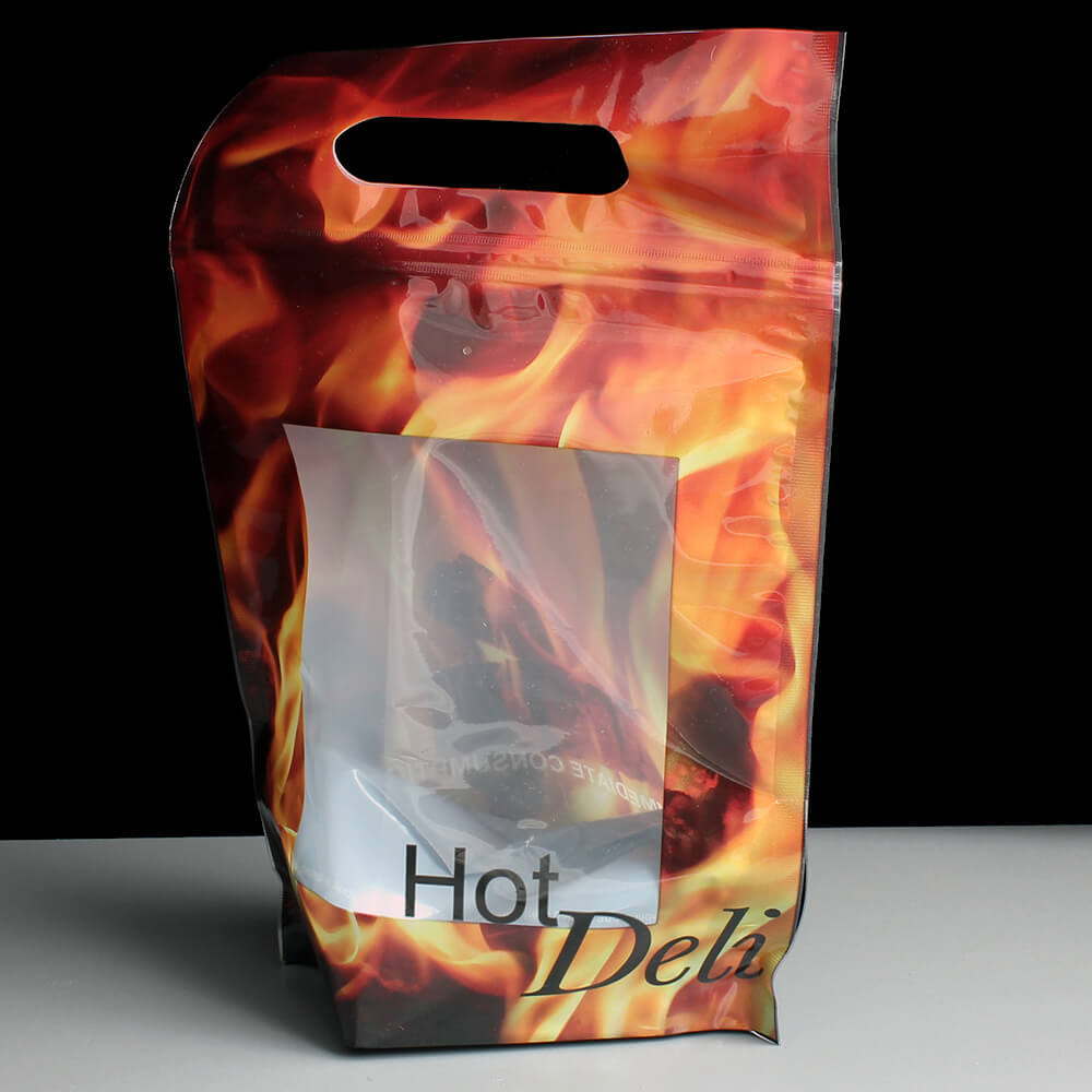 Small Hot Deli Chicken Zip Lock Bags Clear Window