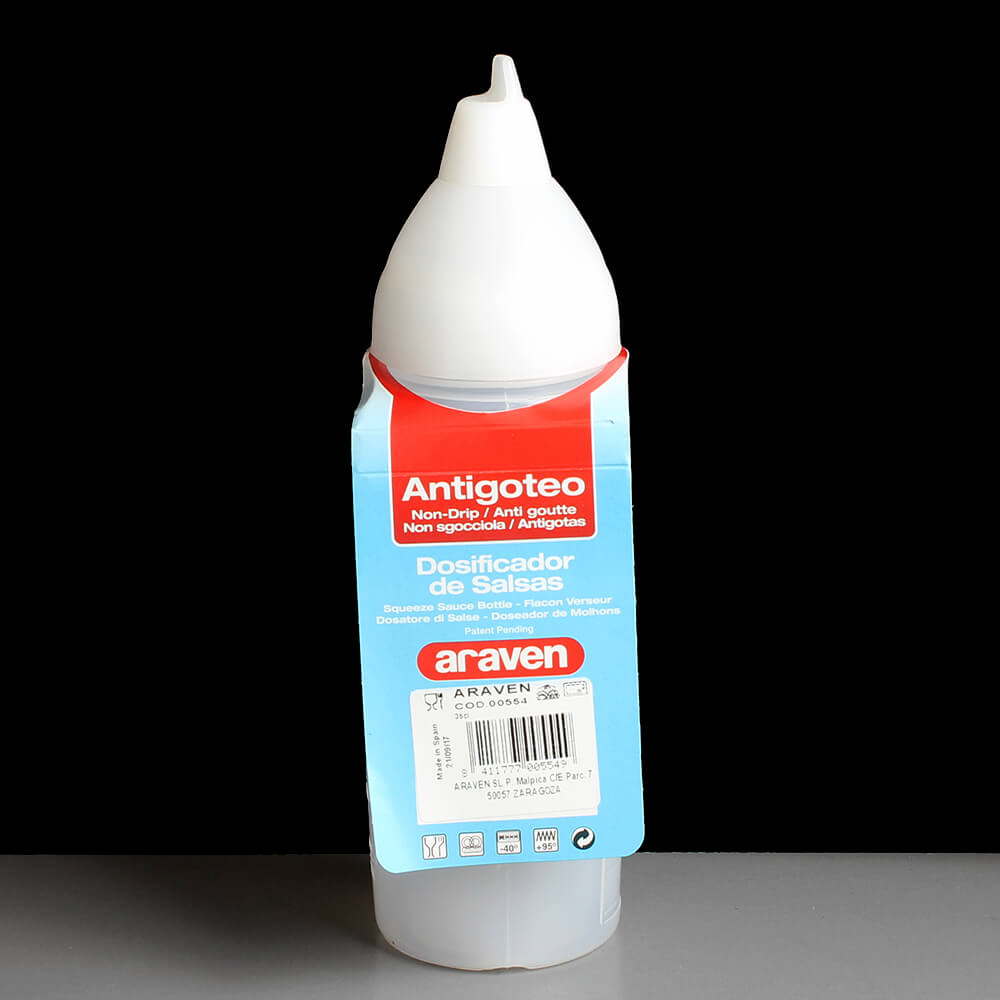 Araven 350ml Non Drip Plastic Squeeze Sauce Bottle