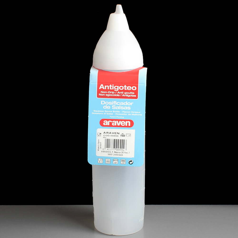 Araven 500ml Non Drip Plastic Sauce Dispensing Bottle