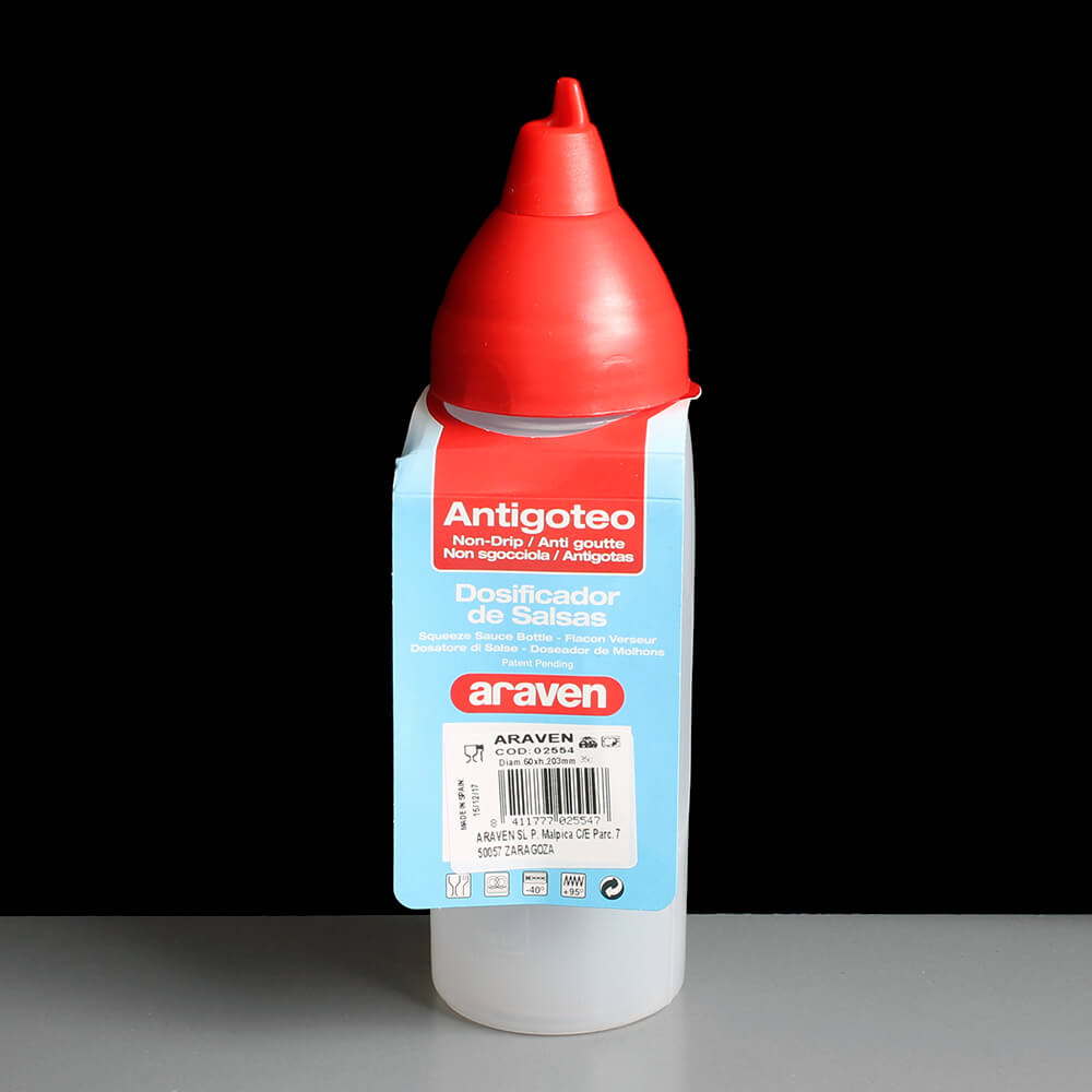 Araven 350ml Non Drip Plastic Squeeze Bottle Red Nozzle