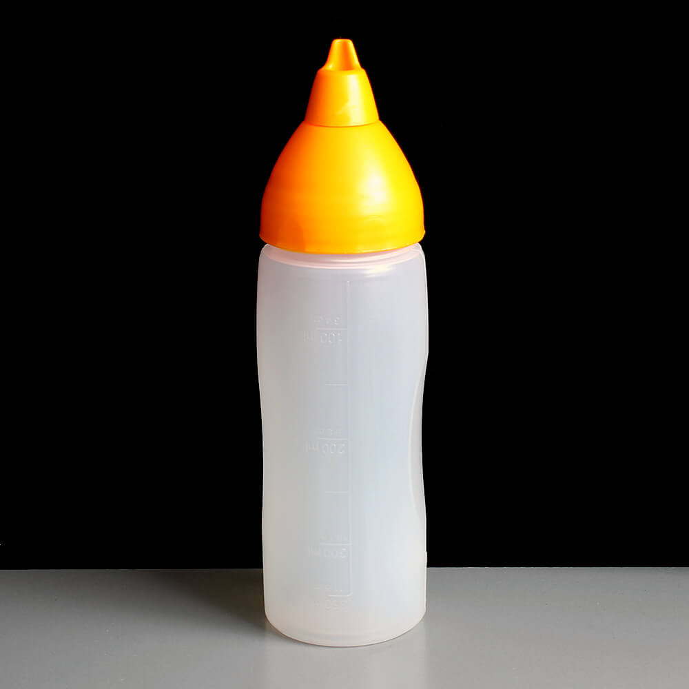 Araven 350ml Non Drip Plastic Squeeze Bottle Orange Nozzle