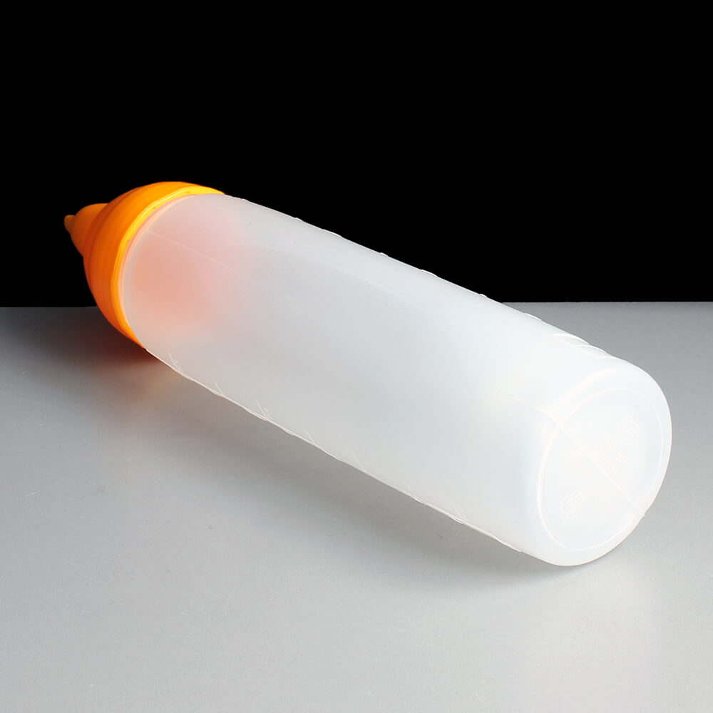 Araven 500ml Non Drip Plastic Squeeze Bottle Orange Nozzle