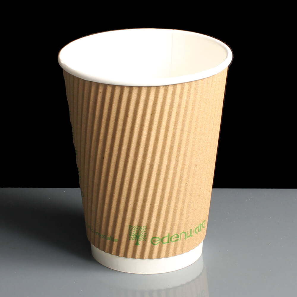 Kraft Ripple Disposable Paper Coffee Cups 12oz 340ml (Case of 500) Kraft Ripple Disposable Paper Coffee Cups 12oz 340ml (Case of 500)