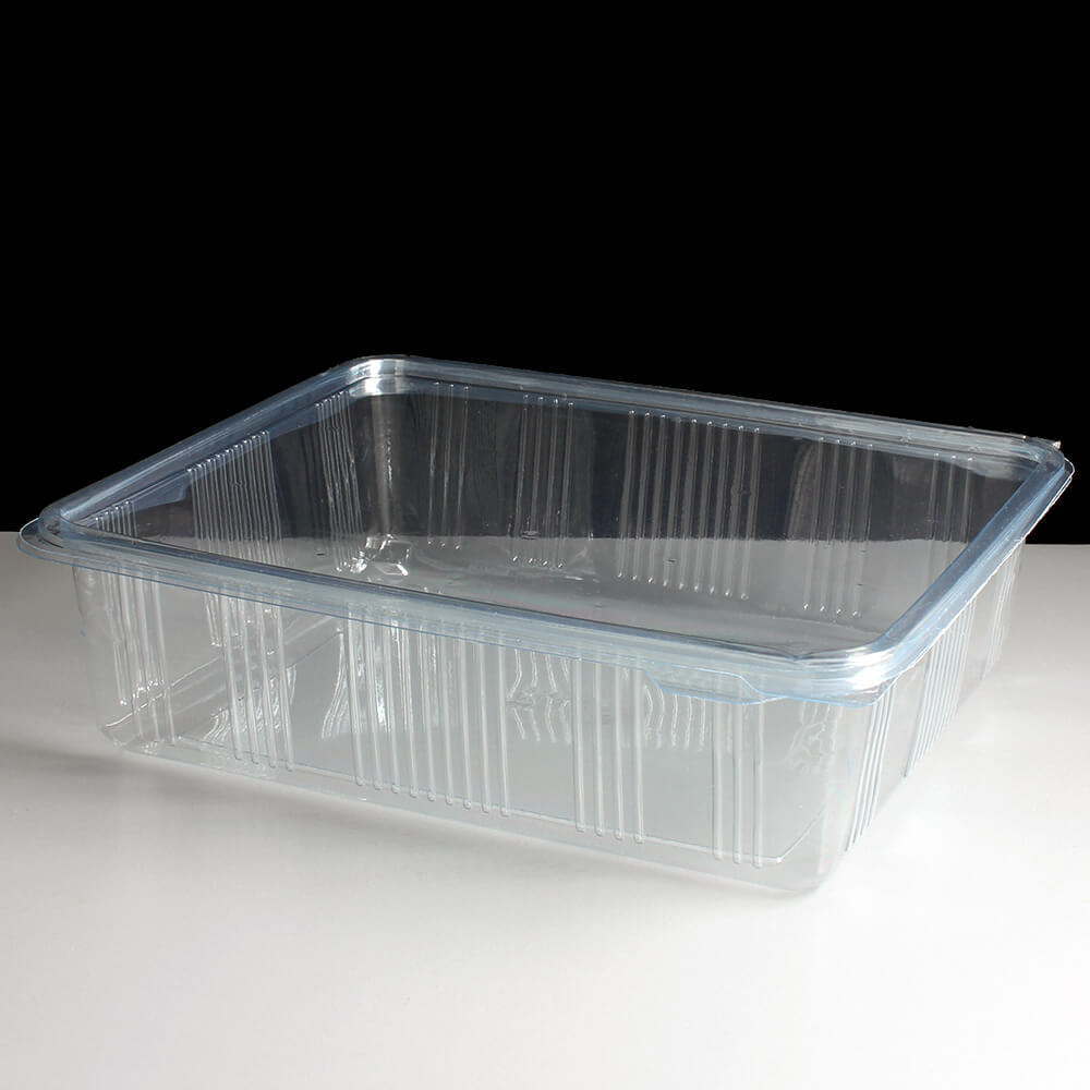 Crystal 2000cc Clear Hinged Salad Container