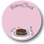 Bakery Fresh Round Pink Cake Labels Pack of 1200
