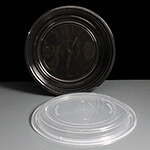 24oz Round Black Plastic Take Away Container & Lid