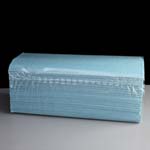 Single Ply Blue Paper Hand Towels - C-Fold - 310 x 225mm