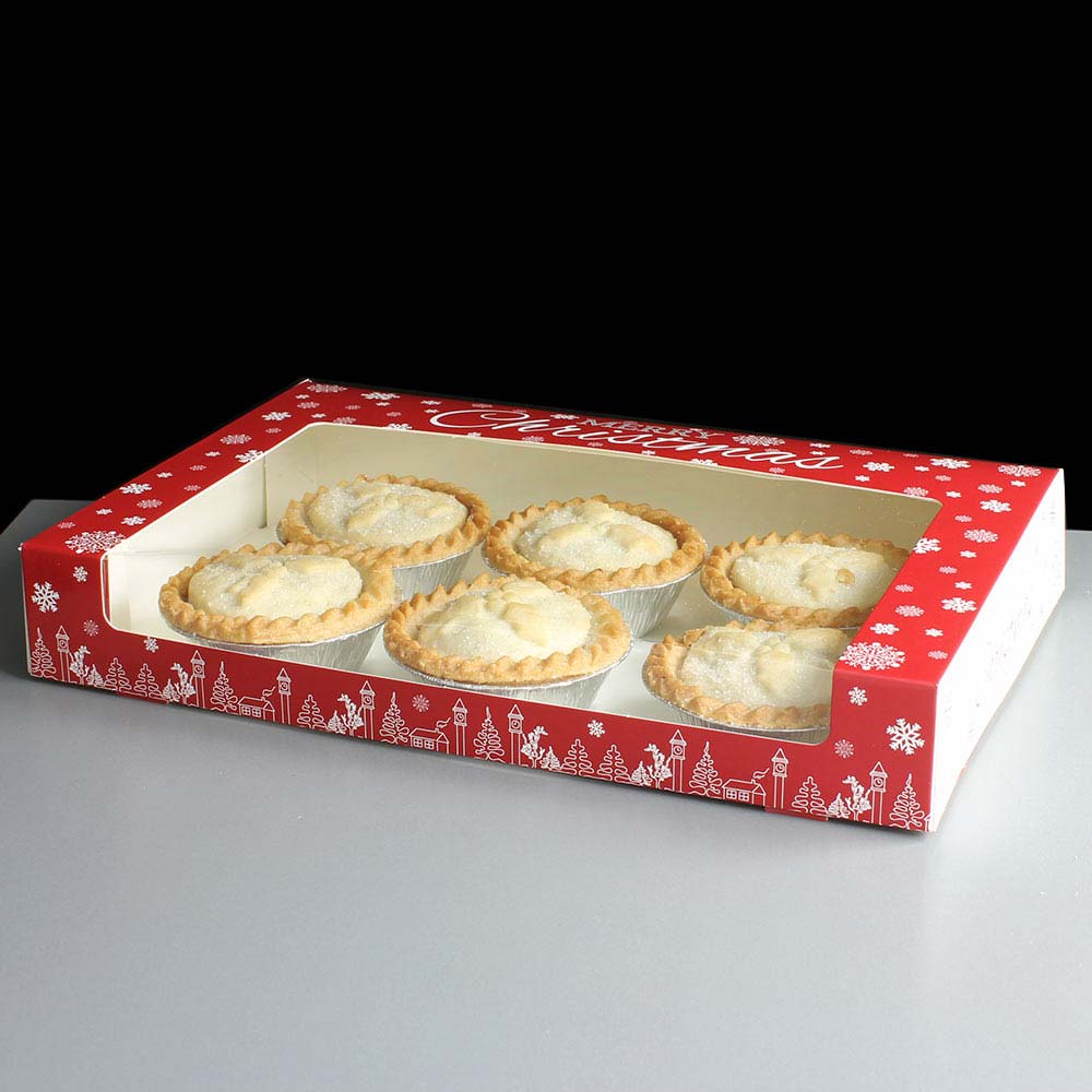 Premium Christmas Snowflake Flat Mince Pie Box
