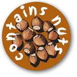 Contains Nuts Labels Pack of 2000