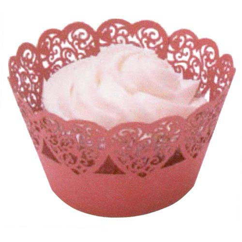 Decorative Cupcake Wrappers Heart Red 12