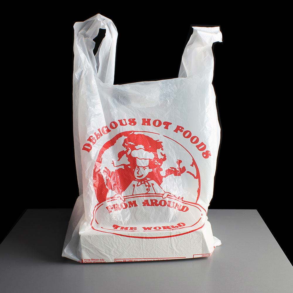 Small Delicious Hot Food Printed Plastic Carrier Bag