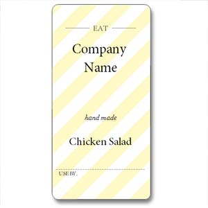 Custom Label - EAT Hand Made Yellow - 101x51mm (Roll of 25)