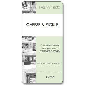 Custom Sandwich Wedge Label - Freshly Made Cafe Green (Roll of 25)