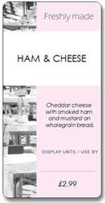 Custom Sandwich Wedge Label - Freshly Made Cafe Pink (Roll of 25)