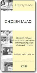 Custom Sandwich Wedge Label - Freshly Made Cafe Yellow (Roll of 25)