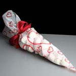 250mm x 460mm Valentines Day Sweet Cone Bags - Red Hearts
