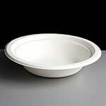 12oz White Shallow Bagasse Biodegradable Bowl