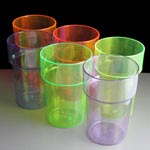Reusable Mixed Coloured Pint Plastic Glasses
