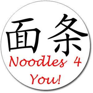 Custom Round Gloss Label - Noodle Design (Roll of 25)