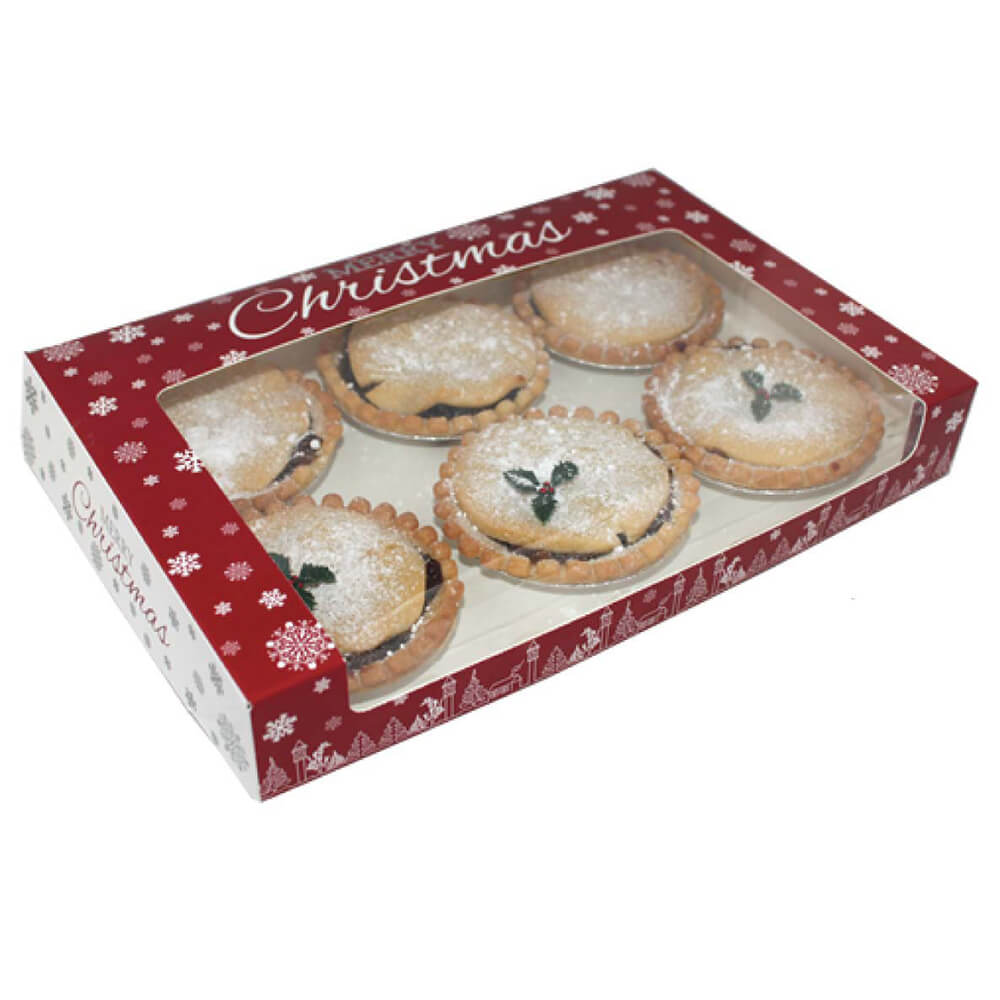 Premium Christmas Snowflake Flat Mince Pie Box