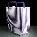 Purple Candy Striped Large Handled SOS Bags 250 x 140 x 300mm