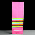50 x 83 x 240mm Glossy Pink Windowed Paper Bag with Stripes