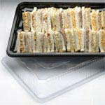 Mini Prestige Black Sandwich Platter Base & Lid: Box of 50