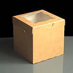 Kraft Windowed Single Cupcake Boxes - Box of 100