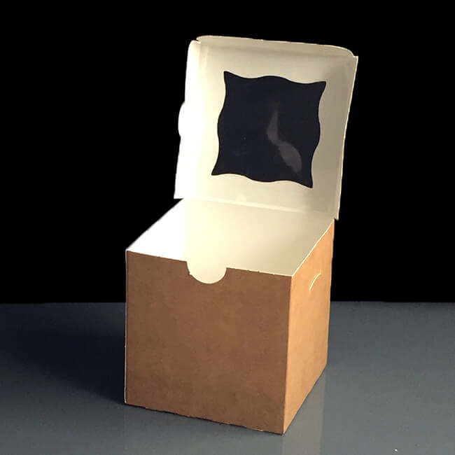 Single Kraft Windowed Cupcake Boxes