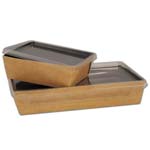Small Coalesce Kraft Container & Hinged Plastic Lid 500ml - 120 x 100 x 45mm