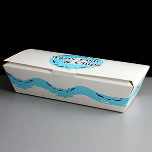 Large White Tasty Rectangular Fish and Chip Box