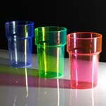 Reusable Mixed Coloured Pint Plastic Glasses