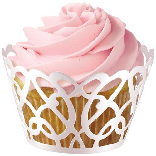 Wilton Decorative Cupcake Wrappers Swirls Pearl 18