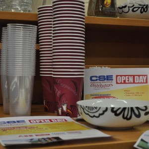 CSE Open Day Paper Coffee Cups and Plastic Half Pints