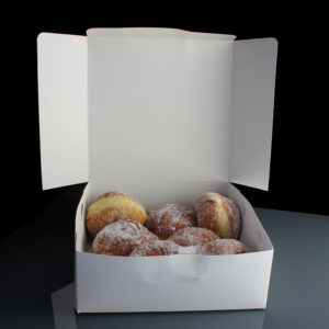 Cake box doughnuts open